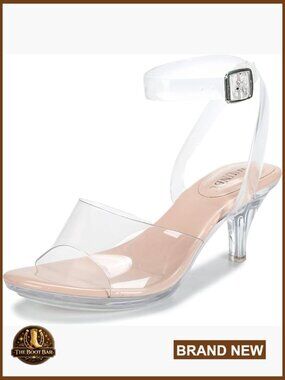 Clear Strappy Platform Heeled Sandals Stiletto Open Toe Ankle Strap Dress Shoes
